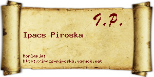 Ipacs Piroska névjegykártya